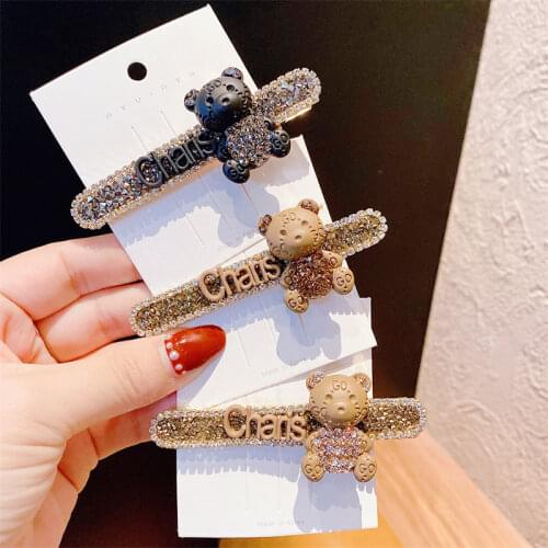 Crystal Women BB clips Hairpins Hair clips Barrettes Korean Handmade Lace Flower Head wear Accessories