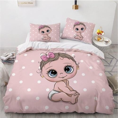 Classic 3D Cartoon Bedding Set Pink Duvet Cover Sets Cute Comforter King Queen Double Single Size Owl Design Custom Bedclothes
