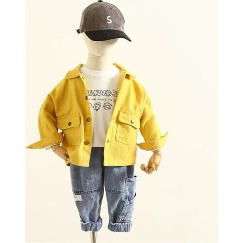 Toddler Jacket Boys and Girls Color Denim Kids Jacket 0-6 Years Old Spring and Autumn New Children Fashion Girls Coat