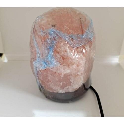 Warm pink Salt Lamp Natural Crystal Hand Carved Night Light Home Decor Air Purifying with Plug Release negative ions