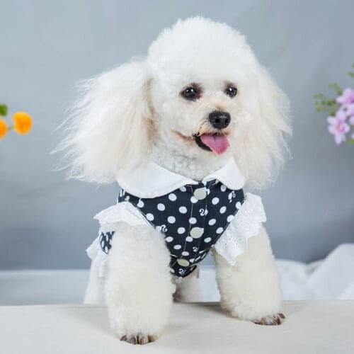 Summer Dog Cat Clothes Pets Coat Wave Point Cute Doll Collar Thin Breathable Pet Clothing For Small Dogs Chihuahua Cat Apparels