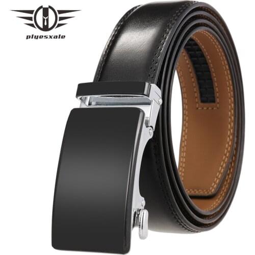 Click Automatic Ratchet Buckle Belt For Men Adjustable Mens Genuine Leather Belts Luxury Cowhide Strap Male Dress Belt B299