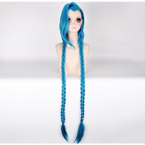 New 120CM Cosplay Hot Popular Chinese Game Wig LOL Runaway Lolita Jinx Wig League of Legends Runaway Lolita Jinx