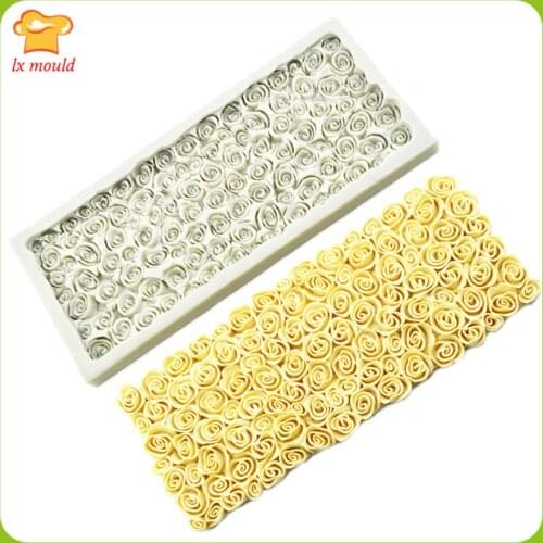 New Roses Wrapped Fondant Cake Silicone Mold Decorative Mousse Chocolate Baking Mold Candle Soap Tools