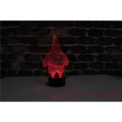 New Style Halloween Gift Starfish Deco 3D Bedroom Light with 7 Colors and Changeable Creative Saving Kid Bedroom Night Light