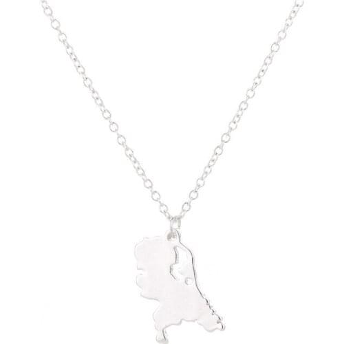 Europe And The United States Cross Border Popular Necklace Map Necklace Dutch Map Pendant Choker Chain