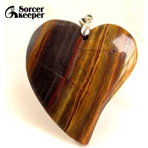 Collares Pendant Necklace Natural Sunset Jaspers Stone Gem Men Jewelry Leather Necklace & Pendant New Fashion Bijoux Women KS108