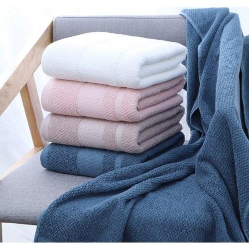 Bath Towels Pure Cotton Adult Household Bathroom Absorbent Quick-Drying Solid Towels Beauty Salon Hotel Supplies Beach Towel