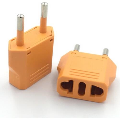 Black white portable European 4.0mm pin travel adaptor plug 6A 125V / 250V EU / US to EU electrical small plug socket converter