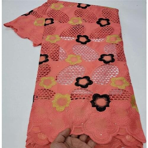 SJ Lace African Lace Fabric 2021 Cotton Lace Fabric Dubai Swiss Voile Sewing Accessory Nigerian Wedding For Women Dress h2-43