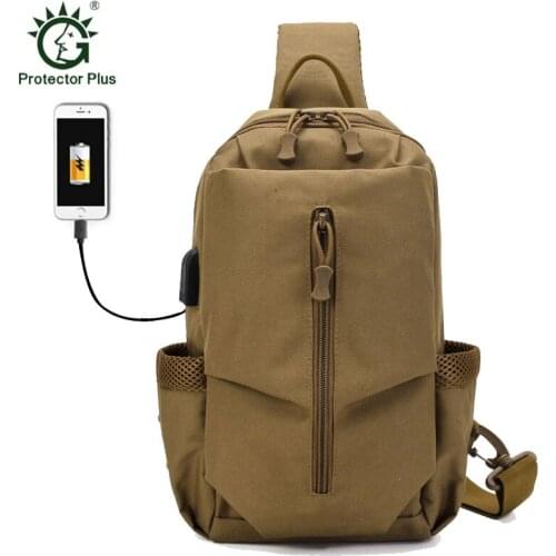 USB Charging Mens Military Tactical Shoulder Bag Sling Waterproof Zipper Messenger Bag Outdoor Hiking Backpack Fishing Bags