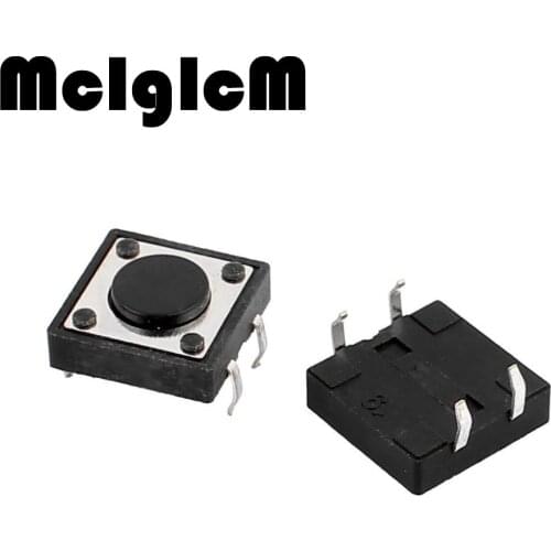 50pcs/lot Tactile Tact Push Button Switch DIP Momentary 4 pin 12 x 12mm x 4.3mm 12*12*4.3H