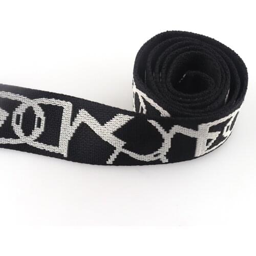38mm(1.5") Black Woven Webbing Strap Striped Canvas Fabric Belt Sewing Guitar Style Bag Leash Pet Collar