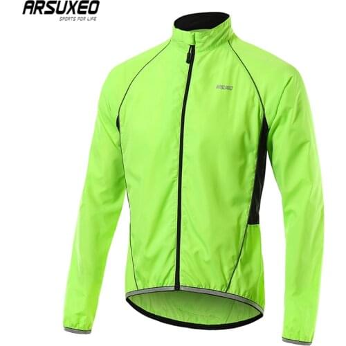 ARSUXEO Windproof Cycling Jackets Men Women Riding Waterproof Cycle Clothing Bike Long Sleeve Jerseys Lightweight Wind Coat