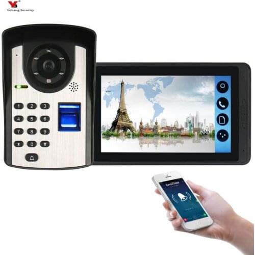 APP Remote Control 7 Inch Monitor Wifi Wireless Video Door Phone Doorbell Entry Intercom KIT Fingerprint Password