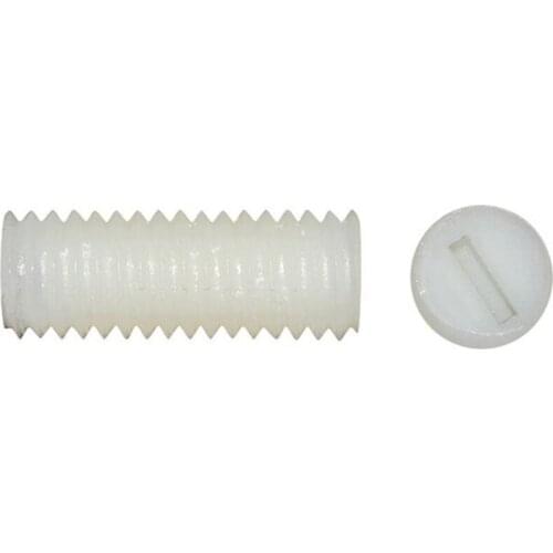 1000PCS M3 M4 M5 White Nylon Flat Head Slotted Screw Plastic Set Screws Headless Screws