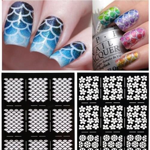 Hollowed Out Nail Stickers French Nail Manicure Decal Decoration Adhesive Nail Art DIY Tips Nail Print Template Accessories