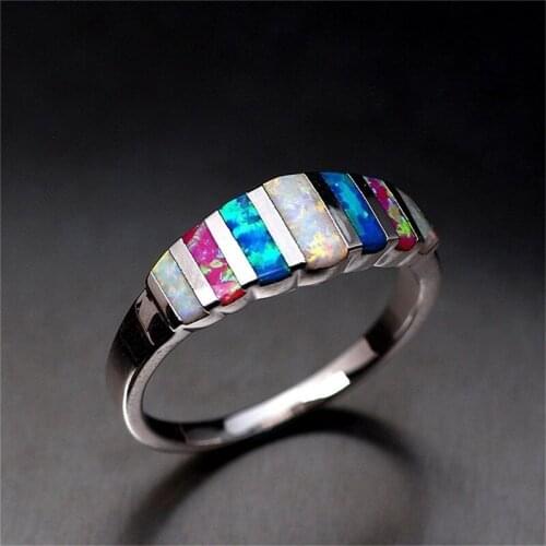 Ladies Luxury Classic Artificial Opal Ring Exquisite Workmanship Gorgeous Ornament Fashionable Charming Party First Choice