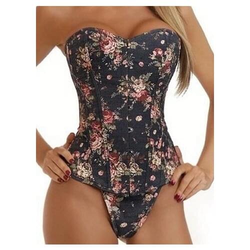 S-XXL Sexy Deep V Slimming Corset Shapewear Underwear Printing Pattern Female Correction Bodisyut Body Feminino 2 Colors CF37