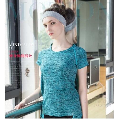 2019 women new Elastic Shirts LADY Nylon Fitness underwear O-Neck Clothing Female Exercise T-Shirts Slim Bodybuilding Tops S M L