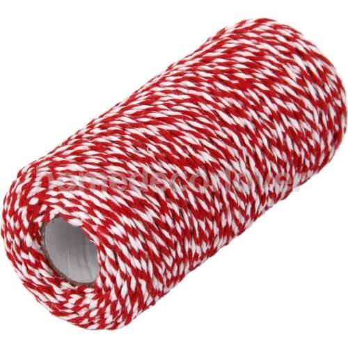 100m 2Ply Cotton Bakers Twine String Cord Country Crafts Shabby Chic DIY Red