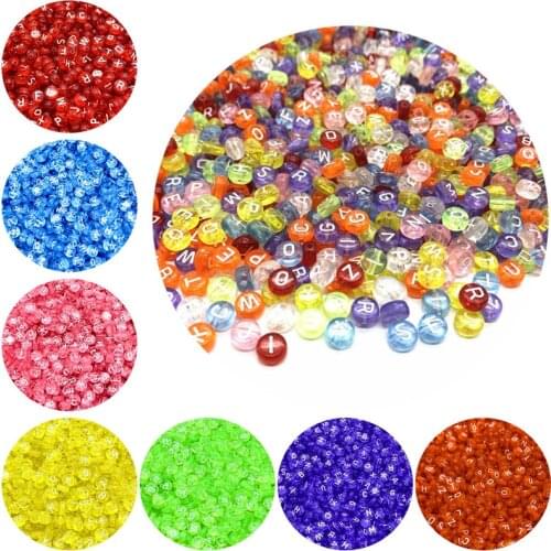 100pcs 7x4mm Letter Beads Colorful Mix Oval Shape 26 Alphabet Charms DIY Beads For Bracelet Necklace Jewelry Making