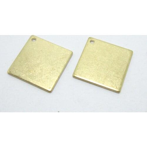 Brass earring charms brass square pendant 20.8x1mm Raw brass Geometric charm findings -12pcs R1393