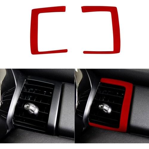 2PCS Suede Car Front Air Outlet Decoration Stickers Frame Cover Trim for MINI F55 F56 F57 2014-2020 Auto Styling Accessories