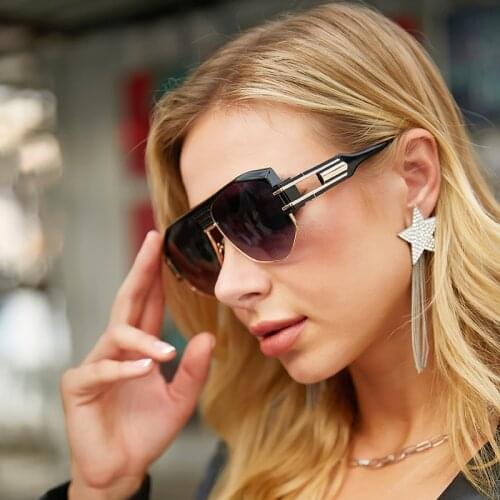 2021 Women Luxury Brand Designer Sunglasses Ladies Square Sun Glasses Men Shades Large Thick Clear Big Frame High Quality Black