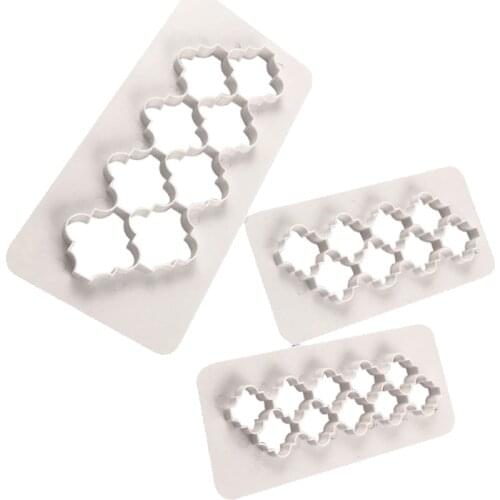 3Pcs Lace Flower Baking Fondant Bread Biscuit Cake Embossing Decoration Mold Tool Wedding Portable Practical Cookie Making Mould