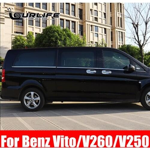 304 Stainless Steel Chrome Car Window Frame trim 8 pcs for Mercedes Benz V250 V260 V220 vito 2015 2016 2017 Car Accessories