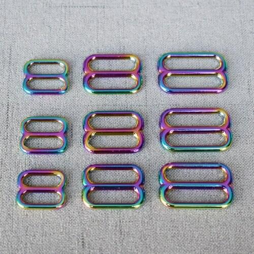 50Pcs 15mm 20mm 25mm Metal Straps Adjuster Slider Webbing DIY Bag Dog Collar Belt Buckle Garment Sewing Accessory Glide Hardware