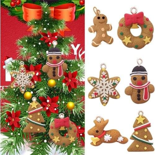6Pcs Xmas Pendant Gingerbread Man Christmas Tree Hanging Ornament Party Widget Christmas Tree Ornament
