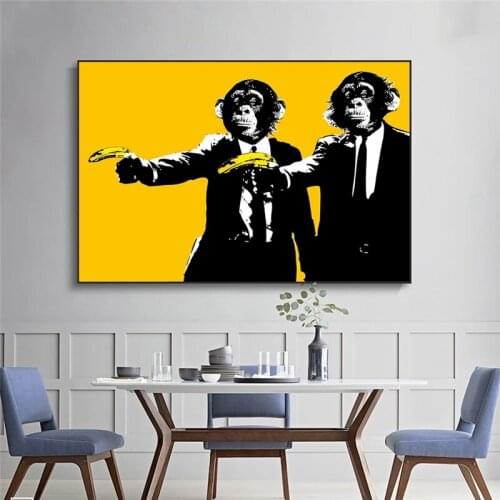 Abstract Funny Monkeys Canvas Paintings On The Wall Posters And Prints Animals Art Pictures For Kids Room Wall Decor Cuadros