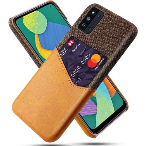 Febric Card Holder Cover For Samsung F52 5G A Quantum 2 M62 M21s Cloth Texture Antiskid Case For Galaxy A8s A6s A9 A8 Star Funda