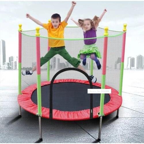 Indoor kids Round Trampoline Family Toy Small Bouncing Bed Household Jumping Bounce Bed With Protecting Wire Net