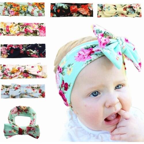 1 pc Girls Headwear Head Wraps Floral Printing Turban Headband Newborn Infants Hair Accessories