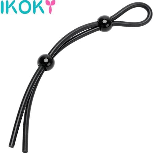 IKOKY Silicone Sex Shop Erotic Cock Rings Time Delay Ejaculation Adult Product Adjustable Penis Rings Sex Toys for Men