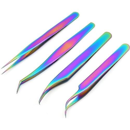 4Pc Stainless Eyelash Extension Tweezers Lash Eyebrow Tweezers Anti-static Professional Excellent Closure Tweezer Makeup Tools