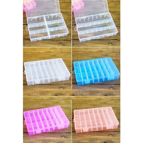 24 Grids Transparent Plastic Embroidery Floss Storage Box Floss Bobbins Storage Organizer DIY Cross Stitch Sewing Tools
