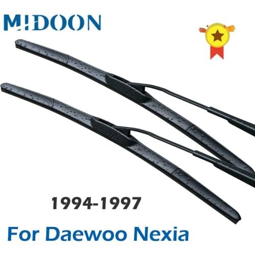 MIDOON Hybrid Wiper Blades for Daewoo Nexia it Hook Arms 1994 1995 1996 1997