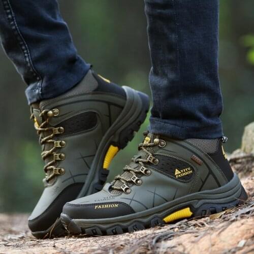 Mens Outdoor Hiking Shoes Breathable Wearproof Trekking Shoes Men Mountain Climbing Camping Sneakers Anti-Slip Shoes