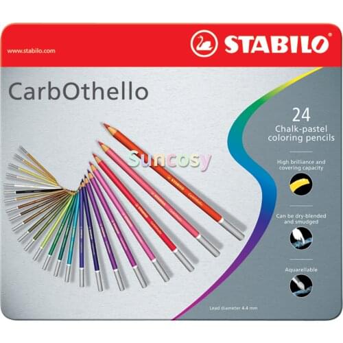 Stabilo CarbOthello Pastel Pencil Set, Set of 12 24 36 48 60 Color , High Pigmentation with Excellent Light-fastness