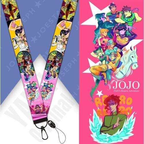 Original fashion JOJO fantasy adventure animation mobile phone universal lanyard, wristband webbing keychain lanyard ID card wor