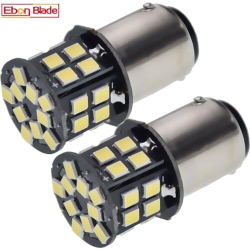 Pair White Auto LED Signal Lamp 1157 BAY15D BA15D 1142 2835 30SMD 6V 12V 24V Car Moto Boats Tail Brake Stop Parking Light Bulb