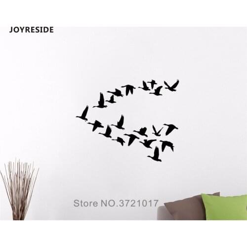 JOYRESIDE Flying Wall Flock Of Birds Animals Decal Vinyl Sticker Interior Decor Bedroom Living Room Home Housewares Murals A237