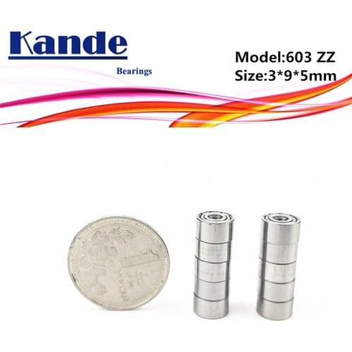 Kande Bearings 603 603ZZ 603 ZZ 10PCS ABEC-1 ABEC-3 ABEC-5 Miniature Deep Groove Ball Bearing 3x9x5mm 603-2Z