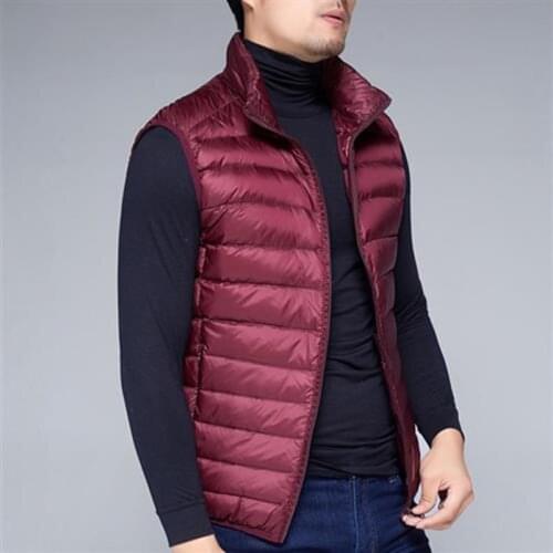 Casual Light Men Down Vest Top Selling Zipper Big Size New Arrival 6 Colors Male White Duck Down Vest NCB0141