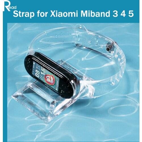 Strap for Xiaomi Mi band 5 band 4 3 Silicone Transparent Replacement Bracelet for Xiomi mi band 4 3 miband 5 correa Translucent