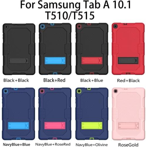 Tablet Case Cover Silicone For Samsung Galaxy Tab A 8.0 10.1 T515 T510 2019 T290 T295 Kickstand Dual Armor Back Cover Cas